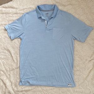 Puma Mini Blue Stripe Golf Shirt - Medium